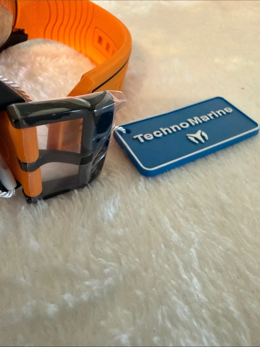 Technomarine Orange and Black Sport Watch with Bold Silicone Strap
